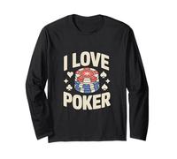 I Love Poker Chips Stack Appassionati Abbigliamento Maglia a Manica