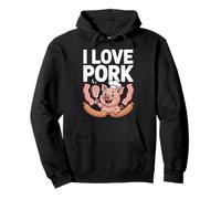 I Love Pork BBQ Grilling Appassionati Felpa con Cappuccio