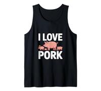 I Love Pork Cute Pig Famiglia Grafica Umorismo Canotta