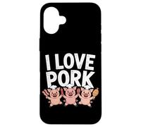 I Love Pork Pig Chef Carino Cibo Divertimento Custodia per iPhone 16 Plus
