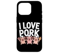 I Love Pork Pig Chef Carino Cibo Divertimento Custodia per iPhone 16 Pro