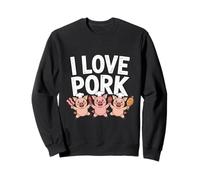 I Love Pork Pig Chef Carino Cibo Divertimento Felpa