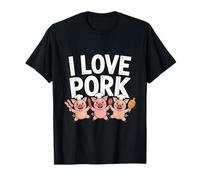 I Love Pork Pig Chef Carino Cibo Divertimento Maglietta