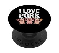 I Love Pork Pig Chef Carino Cibo Divertimento PopSockets PopGrip Adesivo