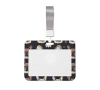 I Love - Porta badge con bulldog francese, impermeabile, con finestra trasparente per documenti, per donne, uomini, personale in ufficio, insegnanti, infermieri