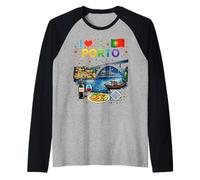 I Love Porto Portugal Viaggio Souvenir Maglia con Maniche Raglan