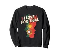 I Love Portugal Sun Map Emblema Design Felpa