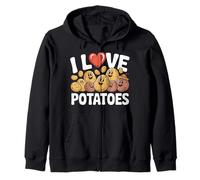 I Love Potatoes Carino Potato Faces Felpa con Cappuccio