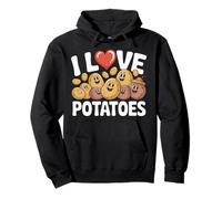 I Love Potatoes Carino Potato Faces Felpa con Cappuccio