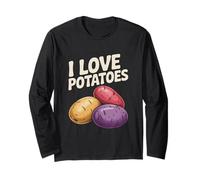 I Love Potatoes - Divertente design con verdure Maglia a Manica