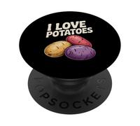 I Love Potatoes - Divertente design con verdure PopSockets PopGrip Adesivo