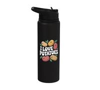 I Love Potatoes - Simpatico design con verdure Stainless Steel Insulated Water Bottle