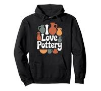 I Love Pottery Ceramic Craft Testo Felpa con Cappuccio