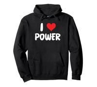 I Love Power Heart Politics Elettricità Centrale Elettrica Solare Felpa con Cappuccio