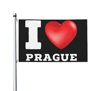 I Love Praga Flag Double Sided Cool Flags Decorazione da parete per portico 3x5 Ft, I Love Prague Tapestry for Office