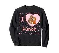 I Love Punch The Baby Monkey Hearts Felpa