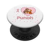 I Love Punch The Baby Monkey Hearts PopSockets PopGrip Adesivo
