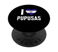 I Love Pupusas El Salvador Bandiera Cuore PopSockets PopGrip Adesivo