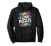 I Love Puzzles Jigsaw Puzzle Amante Felpa con Cappuccio