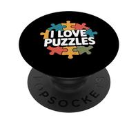 I Love Puzzles Puzzle Colorato Divertente PopSockets PopGrip Adesivo