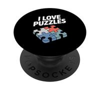 I Love Puzzles Puzzle Pezzo Passionato Hobby Divertimento PopSockets PopGrip Adesivo