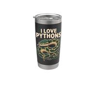 I Love Pythons Entusiast Herpetology Design Bicchiere termico in acciaio inox doppia parete