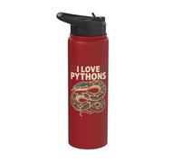 I Love Pythons Entusiast Herpetology Design Stainless Steel Insulated Water Bottle