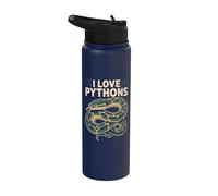 I Love Pythons Entusiast Herpetology Design Stainless Steel Insulated Water Bottle