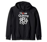 I Love Quilting Cuore Modello Stelle Felpa con Cappuccio