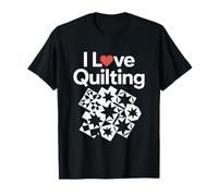 I Love Quilting Cuore Modello Stelle Maglietta
