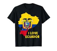 I Love Quito Hello Ecuador Mappa Bandiera Orgoglioso Ecuadoriano papà Mamma Maglietta