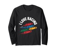 I Love Racing Design colorato Auto velocità Maglia a Manica