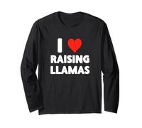 I Love Raising Llamas Farming - Cuore - Farm Farmer Llama Maglia a Manica