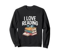 I Love Reading Books Biblioteca Occhiali Felpa