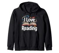 I Love Reading Libro Aperto Biblioteca Magica Bookworm Felpa con Cappuccio