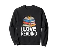 I Love Reading Pila di Libri Libro Aperto Felpa