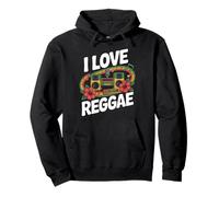 I Love Reggae Vibrant Music Boombox Blooms Felpa con Cappuccio