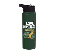 I Love Reptiles Serpent Enthusiast Design Stainless Steel Insulated Water Bottle