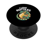 I Love Reptiles - Simpatico geco divertente PopSockets PopGrip Adesivo