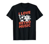 I Love Retro Music - Vintage Regalo Divertente Dance dj Maglietta