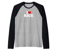 I Love Rice Maglia con Maniche Raglan