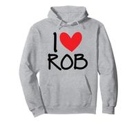 I Love Rob Nome Cuore Personalizzato Uomini Ragazzo BFF Amico Lui Felpa con Cappuccio