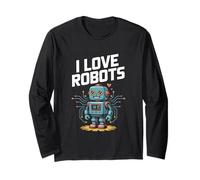 I Love Robots Carino Robot Enthusiast Tech Maglia a Manica