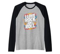 I Love Rock And Roll Chitarra elettrica Music Maglia con Maniche Raglan