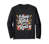 I Love Rock And Roll Chitarre Drums Design Maglia a Manica
