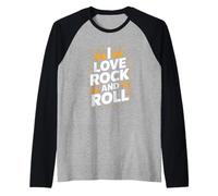 I Love Rock And Roll Music Chitarre Batterie Maglia con Maniche Raglan
