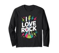 I Love Rock - Chitarra elettrica dal Design vibr Maglia a Manica