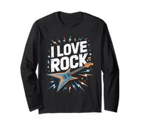 I Love Rock Chitarra Elettrica Music Vibes Maglia a Manica
