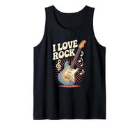 I Love Rock Chitarra elettrica Note Musicali Canotta