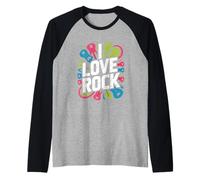I Love Rock - Chitarra energetica elegante Maglia con Maniche Raglan